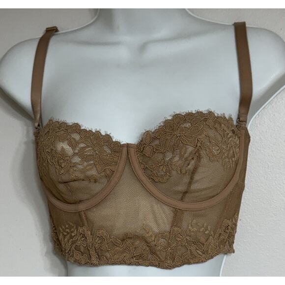 Skims Corset Bra Small Underwire Hook Eye Closure Stretch Bralette Bustier - Picture 2 of 7